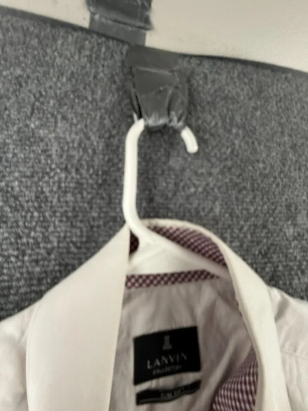 Lanvin Collection Button Up Long Sleeve Slim Fit White Size 100 Cotton Blend